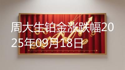 周大生铂金涨跌幅2025年09月18日