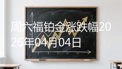 周六福铂金涨跌幅2026年04月04日