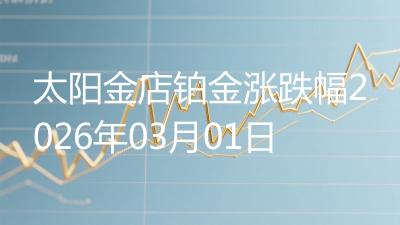 太阳金店铂金涨跌幅2026年03月01日
