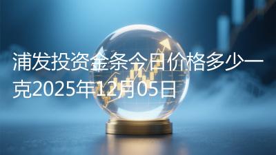 浦发投资金条今日价格多少一克2025年12月05日