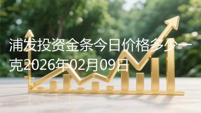 浦发投资金条今日价格多少一克2026年02月09日