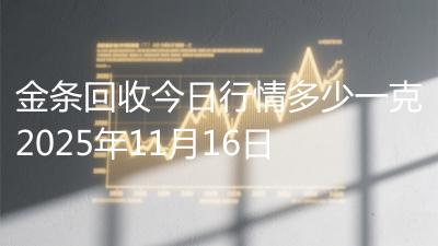 金条回收今日行情多少一克2025年11月16日