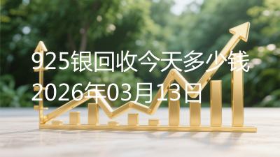 925银回收今天多少钱2026年03月13日