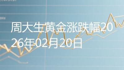 周大生黄金涨跌幅2026年02月20日