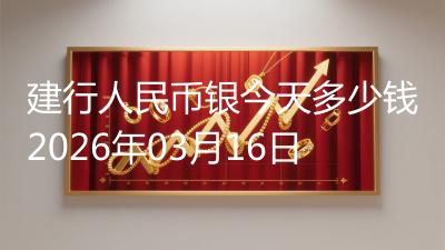 建行人民币银今天多少钱2026年03月16日