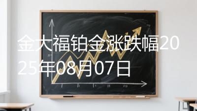 金大福铂金涨跌幅2025年08月07日