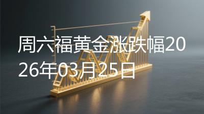 周六福黄金涨跌幅2026年03月25日