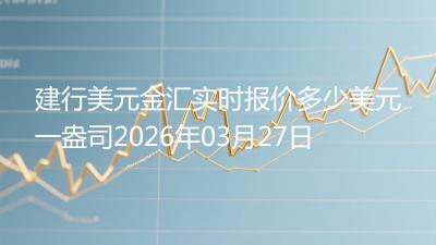 建行美元金汇实时报价多少美元一盎司2026年03月27日