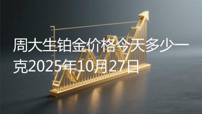 周大生铂金价格今天多少一克2025年10月27日