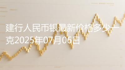 建行人民币银最新价格多少一克2025年07月06日
