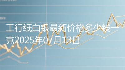 工行纸白银最新价格多少钱一克2025年07月13日