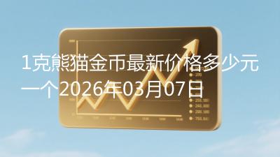 1克熊猫金币最新价格多少元一个2026年03月07日