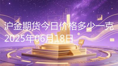 沪金期货今日价格多少一克2025年06月18日