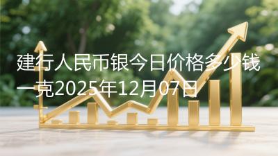 建行人民币银今日价格多少钱一克2025年12月07日