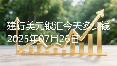 建行美元银汇今天多少钱2025年07月26日