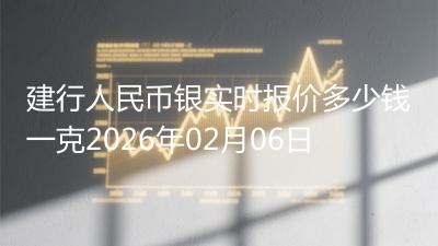 建行人民币银实时报价多少钱一克2026年02月06日