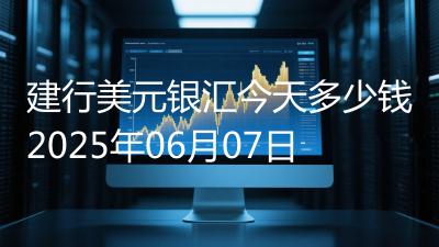 建行美元银汇今天多少钱2025年06月07日