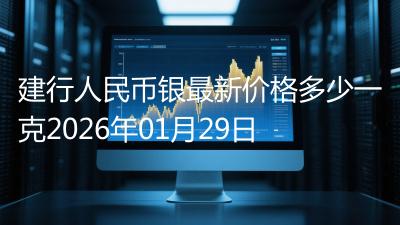 建行人民币银最新价格多少一克2026年01月29日
