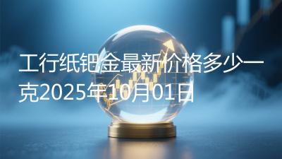 工行纸钯金最新价格多少一克2025年10月01日