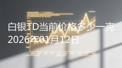 白银TD当前价格多少一克2026年01月12日