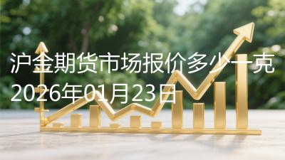 沪金期货市场报价多少一克2026年01月23日