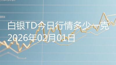 白银TD今日行情多少一克2026年02月01日