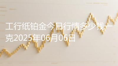工行纸铂金今日行情多少钱一克2025年06月06日