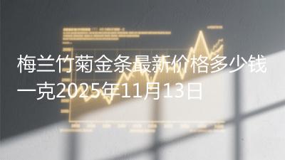 梅兰竹菊金条最新价格多少钱一克2025年11月13日