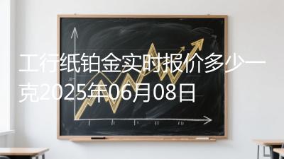 工行纸铂金实时报价多少一克2025年06月08日