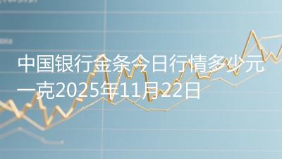 中国银行金条今日行情多少元一克2025年11月22日