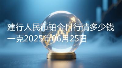 建行人民币铂今日行情多少钱一克2025年06月25日