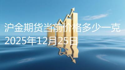 沪金期货当前价格多少一克2025年12月25日