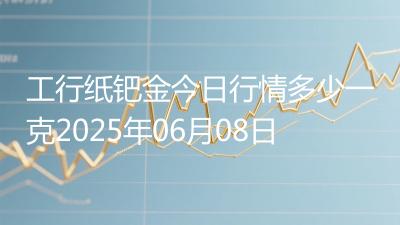 工行纸钯金今日行情多少一克2025年06月08日
