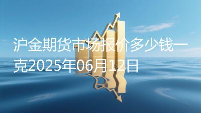 沪金期货市场报价多少钱一克2025年06月12日