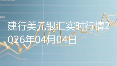 建行美元银汇实时行情2026年04月04日