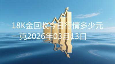 18K金回收今日行情多少元一克2026年03月13日