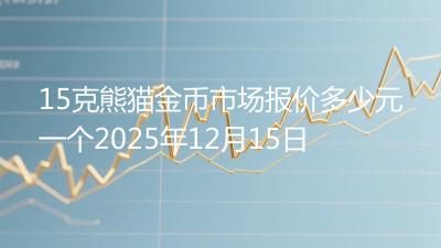 15克熊猫金币市场报价多少元一个2025年12月15日