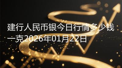 建行人民币银今日行情多少钱一克2026年01月22日