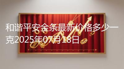 和谐平安金条最新价格多少一克2025年07月18日