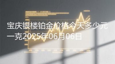宝庆银楼铂金价格今天多少元一克2025年06月06日