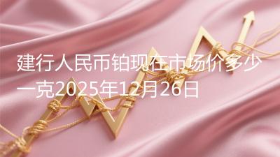 建行人民币铂现在市场价多少一克2025年12月26日