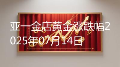亚一金店黄金涨跌幅2025年07月14日