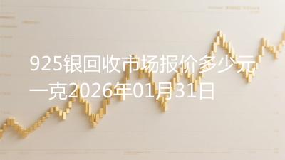 925银回收市场报价多少元一克2026年01月31日