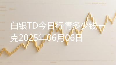 白银TD今日行情多少钱一克2025年06月06日