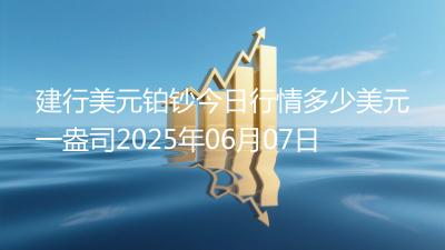 建行美元铂钞今日行情多少美元一盎司2025年06月07日