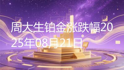周大生铂金涨跌幅2025年08月21日