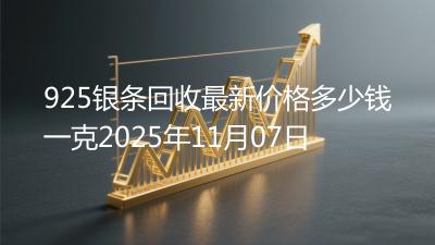 925银条回收最新价格多少钱一克2025年11月07日