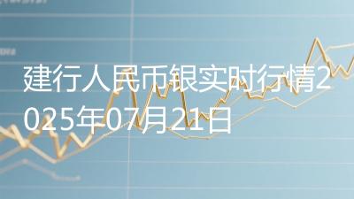 建行人民币银实时行情2025年07月21日