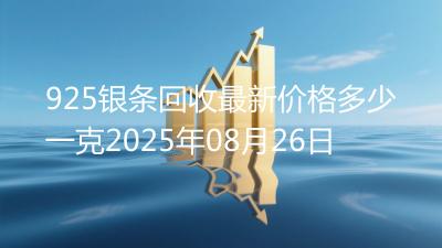 925银条回收最新价格多少一克2025年08月26日