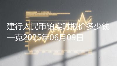 建行人民币铂实时报价多少钱一克2025年06月09日